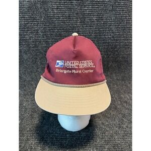 United States Postal Service Snapback Hat Burgundy Embroidered Vintage USA 90s